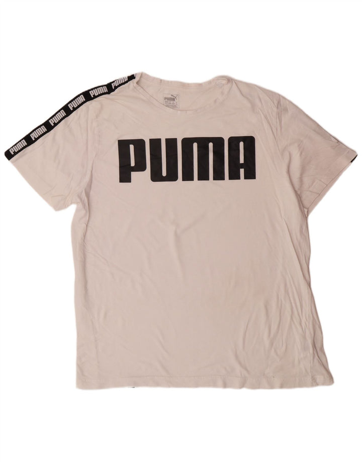 PUMA T-shirt graphique pour hommes 2XL Blanc Coton