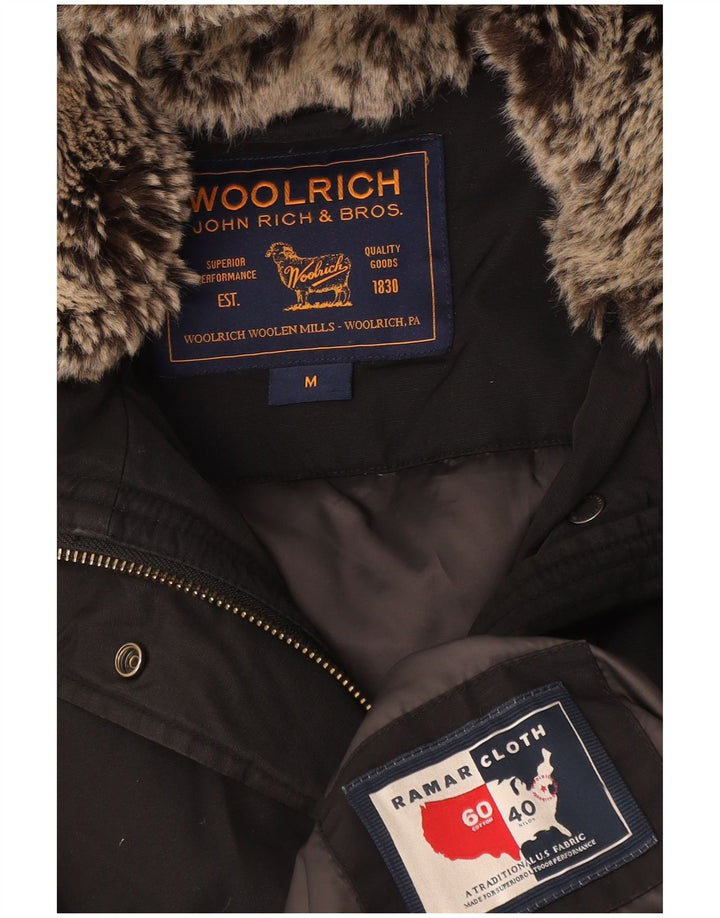 Woolrich Veste matelassée à capuche pour femme UK 14 Medium Noir Coton