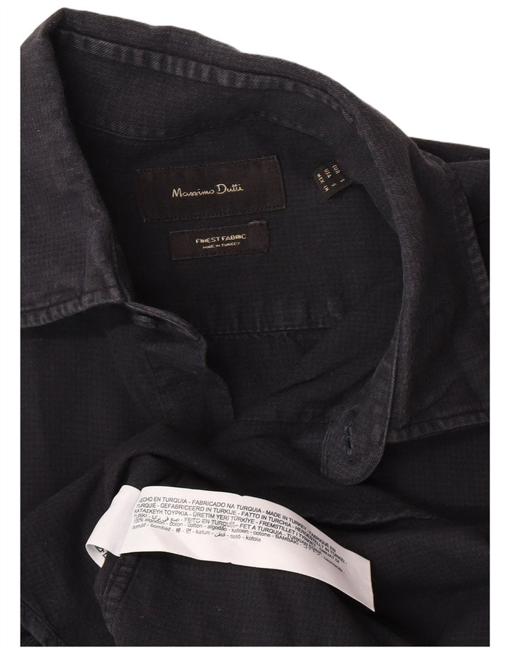 Massimo Dutti Chemise Homme Small Bleu Marine Coton