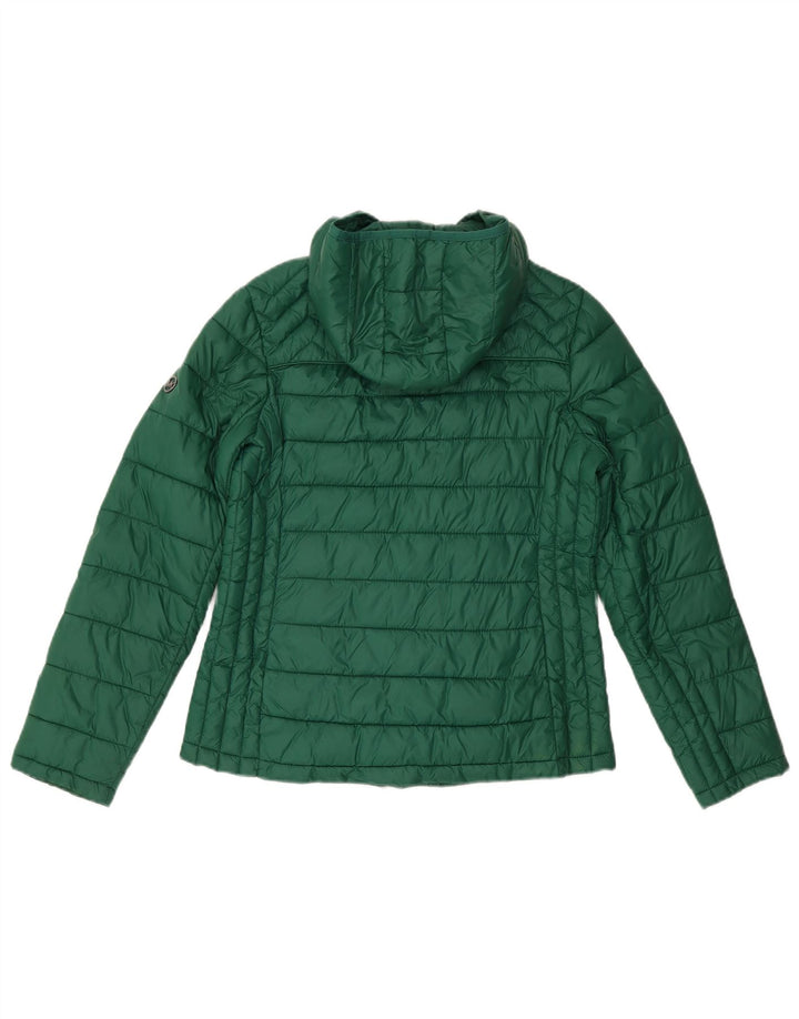 Michael Kors Veste rembourrée à capuche pour femme UK 14 Nylon vert moyen