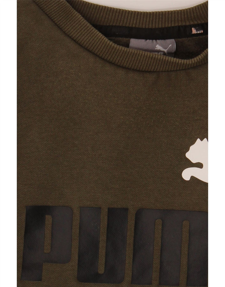 PUMA Sweat-shirt graphique pour hommes, grand, kaki, coton