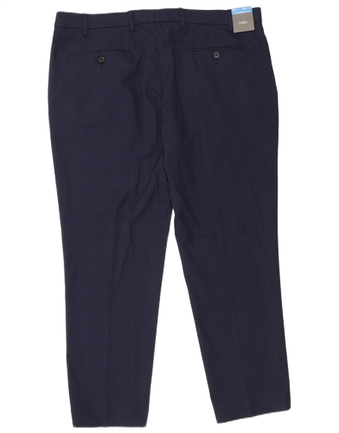 Marks & Spencer Pantalon de Costume Coupe Ajustée Homme W40 L29 Bleu Marine
