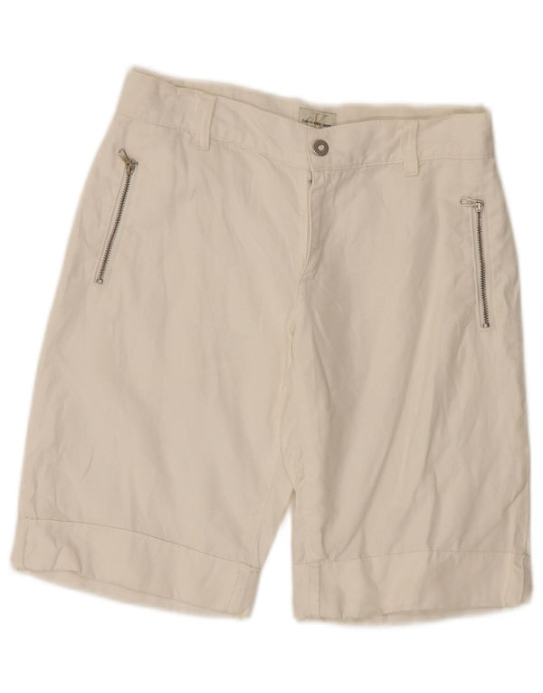 Calvin Klein Short décontracté pour femme W24 XS en coton blanc