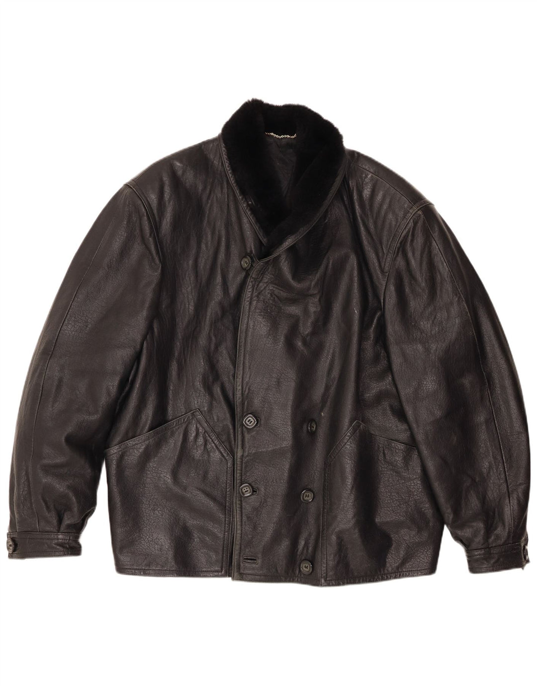 Fibok Veste en cuir pour homme IT 54 2XL Cuir noir