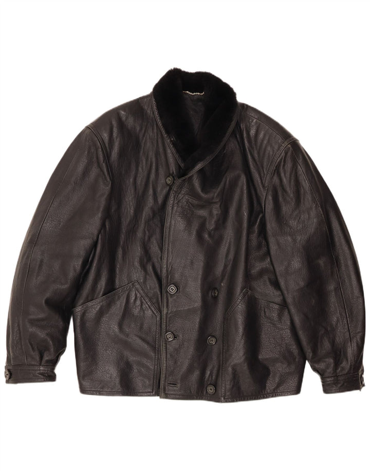 Fibok Veste en cuir pour homme IT 54 2XL Cuir noir