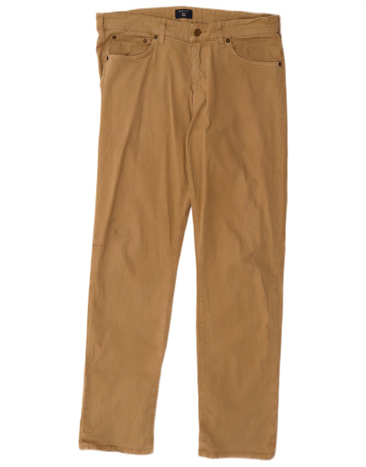 Gant Pantalon décontracté droit pour homme W32 L32 Beige