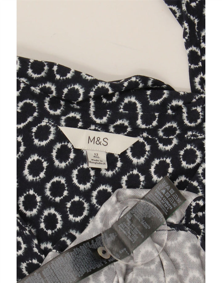 Marks & Spencer Chemise ample pour femme UK 12 Bleu marine moyen géométrique