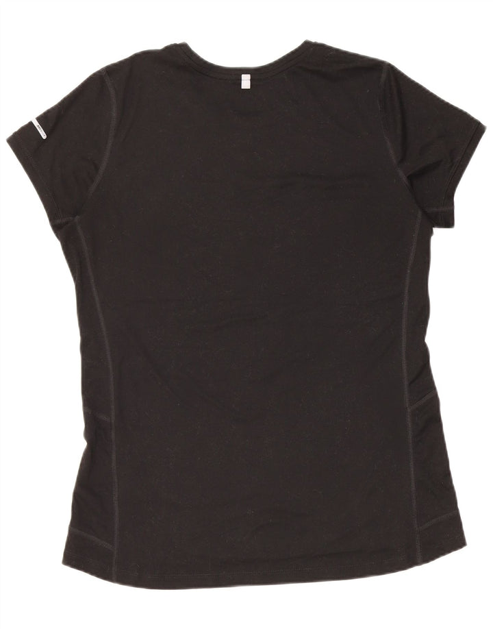 NIKE T-shirt Dri Fit pour femme UK 14 Large Noir Polyester