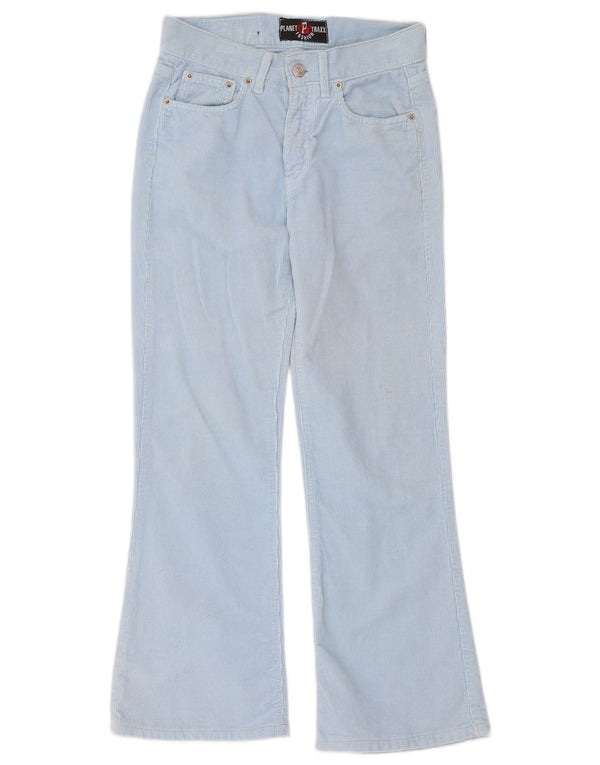 Pantalon en velours côtelé Bootcut femme vintage W26 L27 coton bleu
