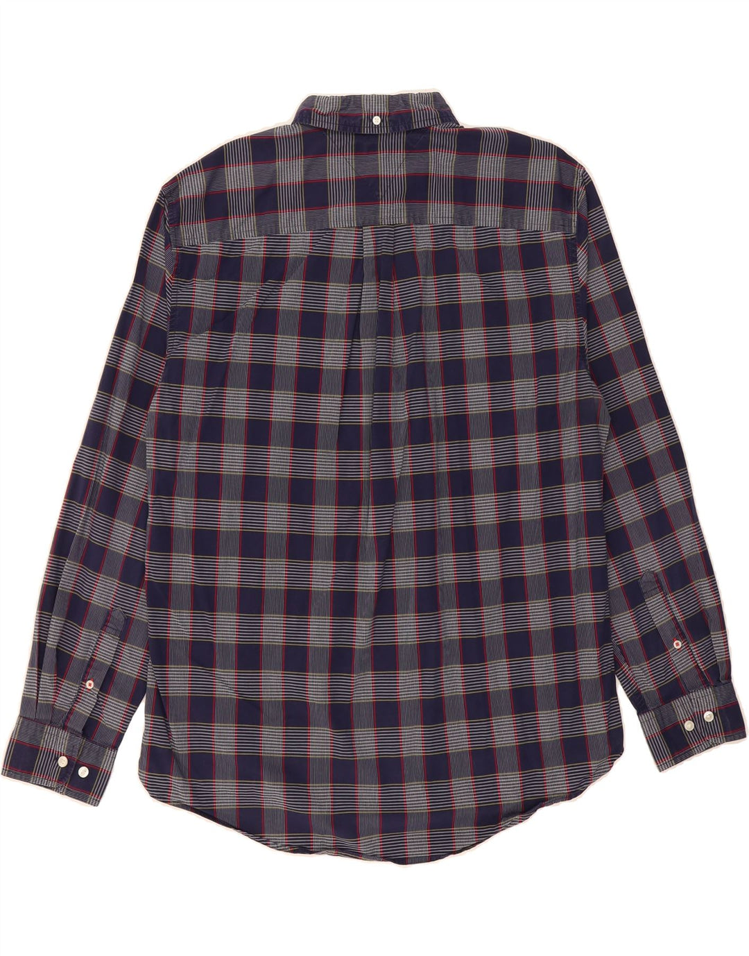 TOMMY HILFIGER Mens Shirt XL Navy Blue Check Cotton Vintage Tommy Hilfiger and Second-Hand Tommy Hilfiger from Messina Hembry 