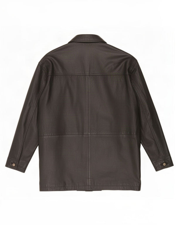 veste en cuir homme vintage UK 40 Grand Noir
