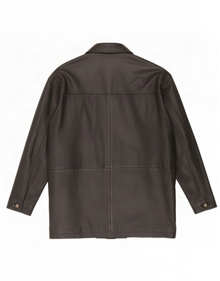 veste en cuir homme vintage UK 40 Grand Noir