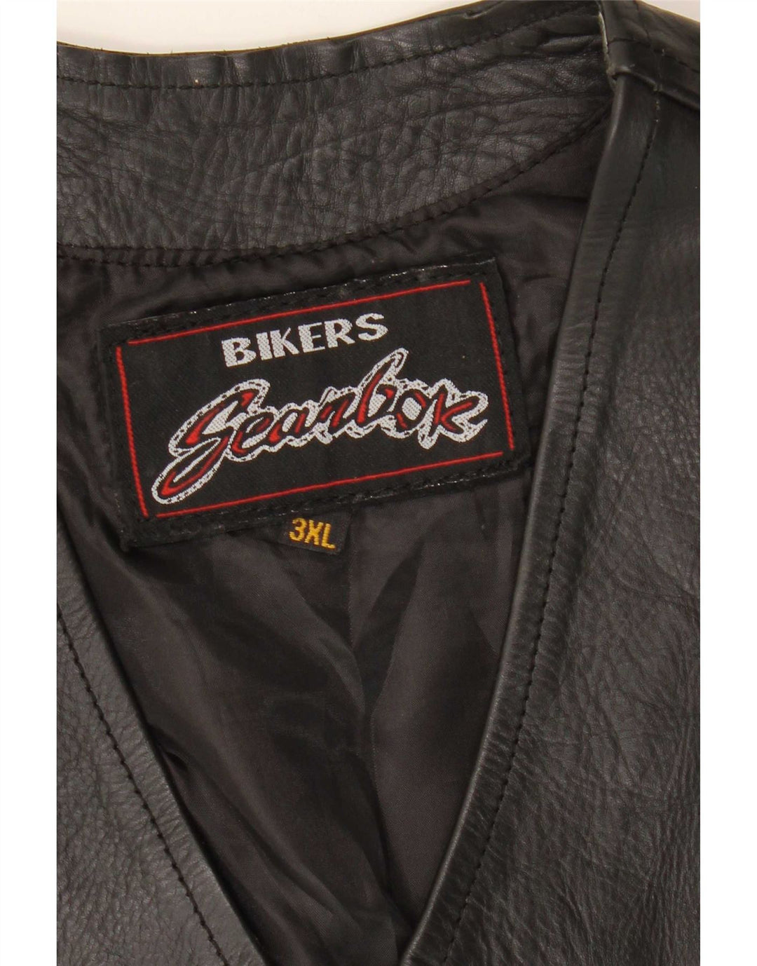 Gilet en cuir de motard vintage pour hommes 3XL noir