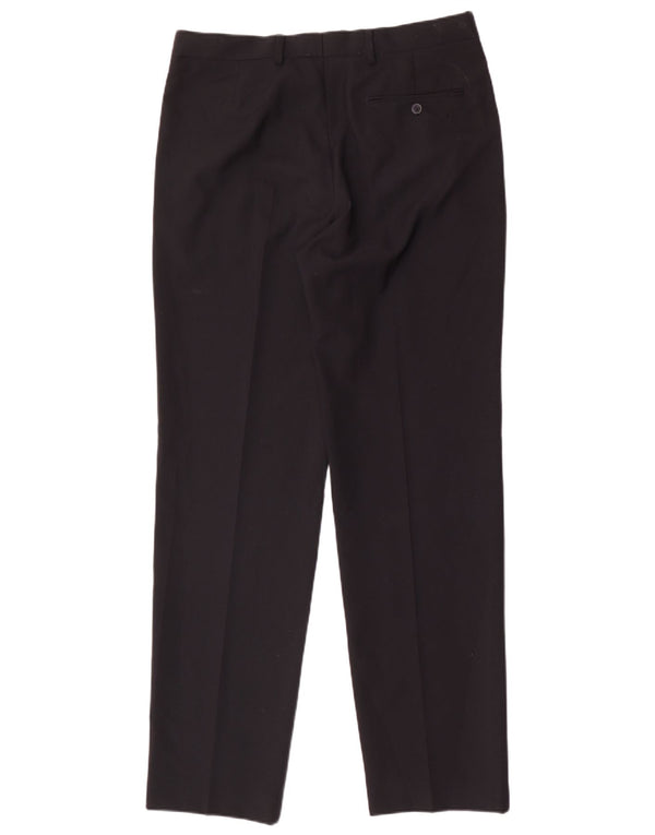 Marks & Spencer Pantalon de costume coupe classique pour homme W34 L33 Bleu marine Polyester