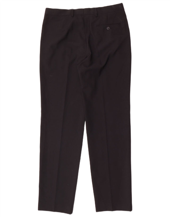 Marks & Spencer Pantalon de costume coupe classique pour homme W34 L33 Bleu marine Polyester