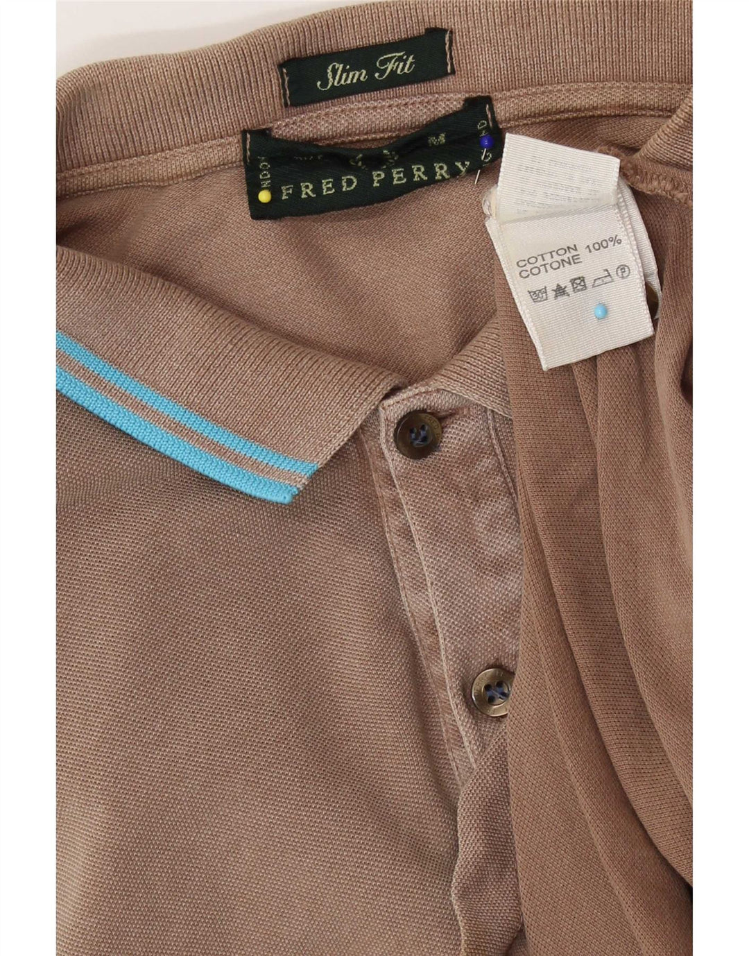 Fred Perry Polo Slim Fit Homme Marron Moyen Coton