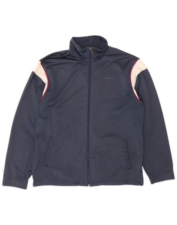 Diadora Veste de survêtement pour homme UK 40 Bleu marine moyen Colourblock