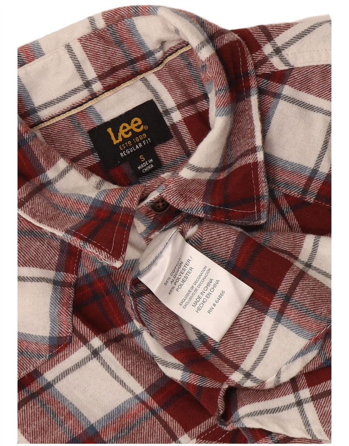 Lee Chemise en flanelle pour homme, coupe régulière, petit carreaux bordeaux en coton