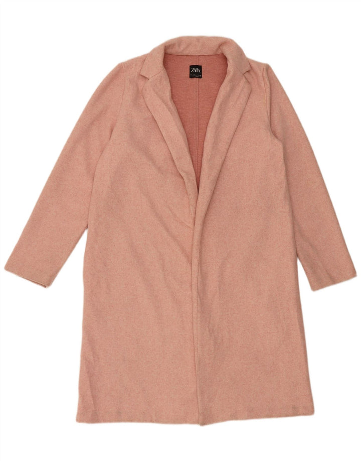 Zara Womens Open Overcoat UK 16 Large Rose Polyester