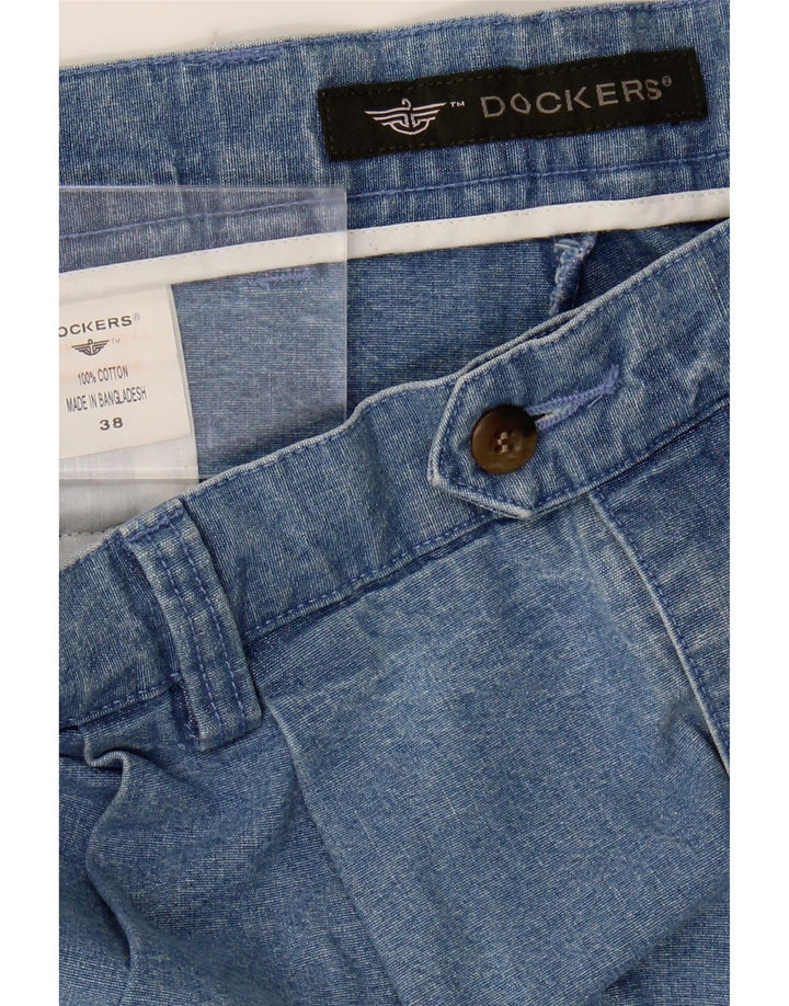 DOCKERS Mens Pegged Denim Shorts W38 XL Blue Viscose Vintage Dockers and Second-Hand Dockers from Messina Hembry 