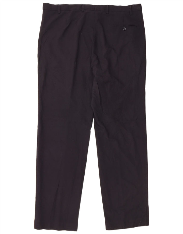 Marks & Spencer Pantalon de costume coupe classique pour homme W40 L33 Bleu marine Polyester