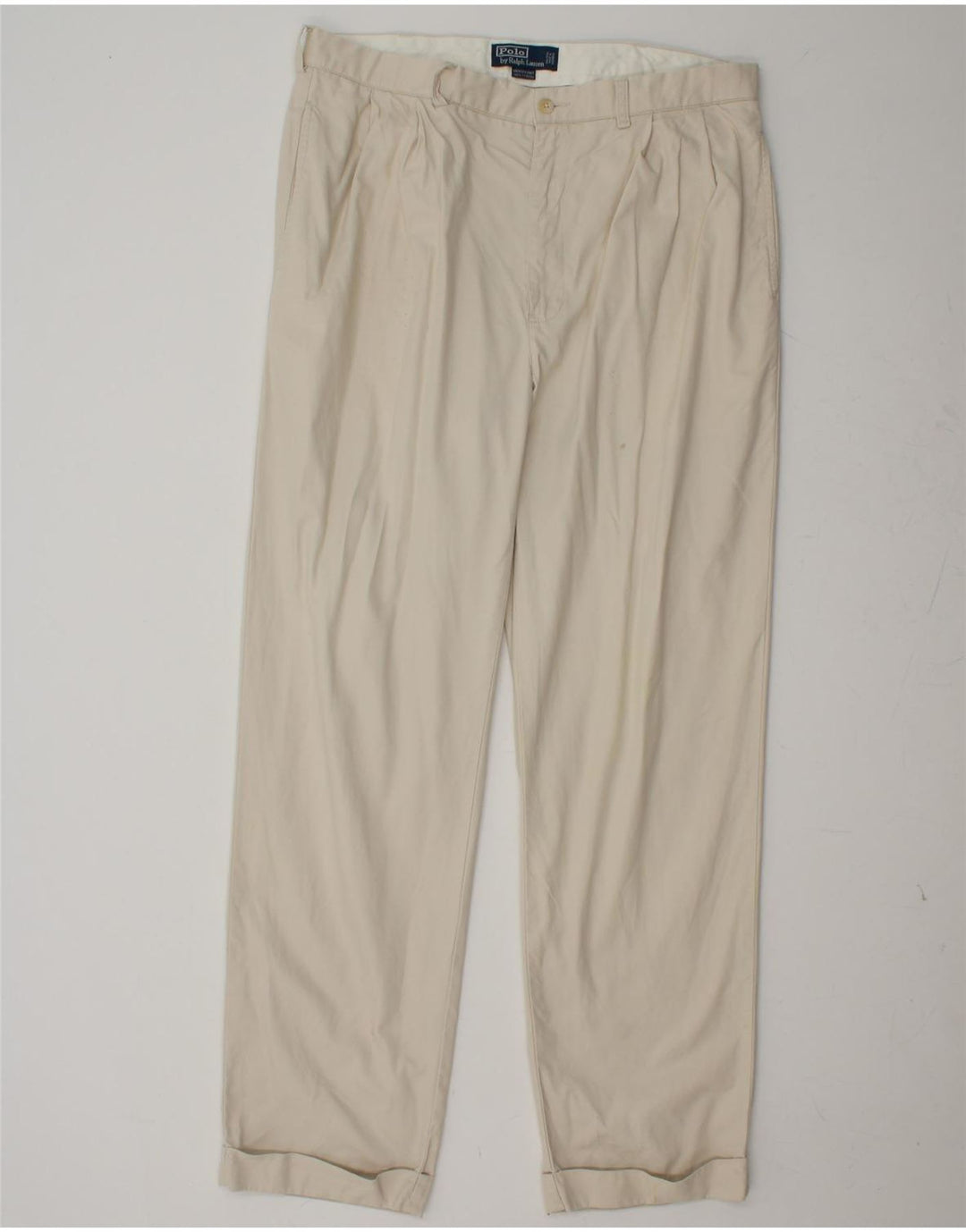 POLO RALPH LAUREN Pantalon Chino Pegged Homme W35 L32 Coton Blanc Cassé