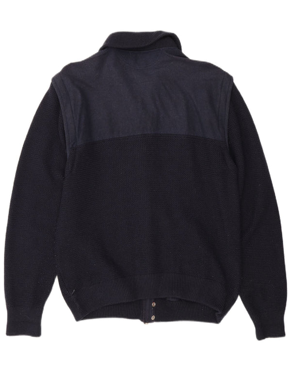 Loli Wolf Cardigan Yachting pour homme en laine color block bleu marine moyen