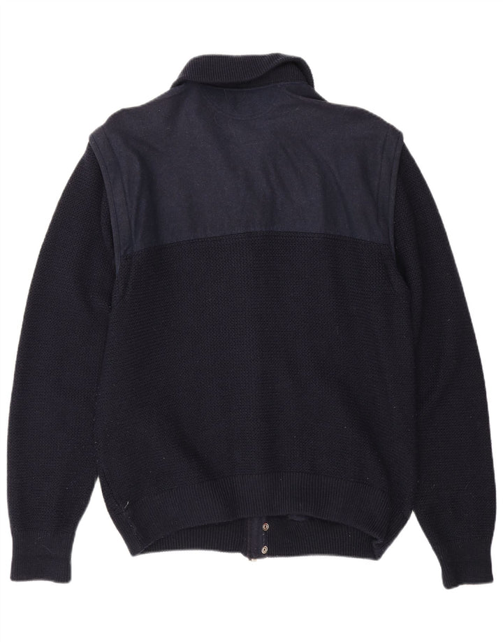 Loli Wolf Cardigan Yachting pour homme en laine color block bleu marine moyen