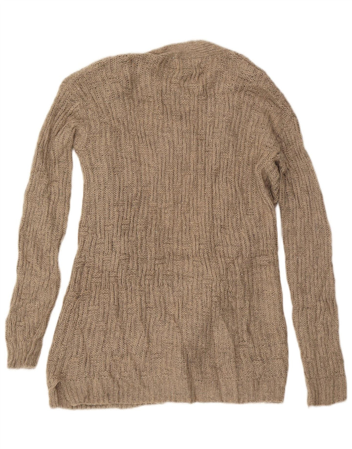MOSSIMO Pull cardigan ouvert long pour femme UK 14 Acrylique beige moyen
