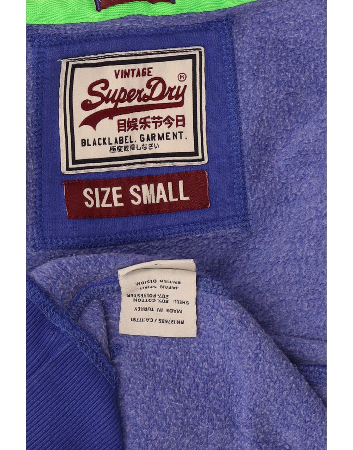 SUPERDRY Pull à capuche graphique pour femme UK 10 Petit Bleu Coton