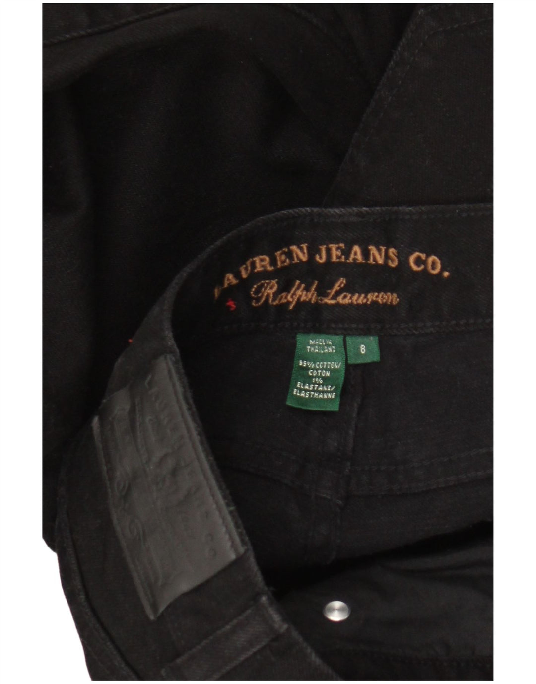 Ralph Lauren Jean droit pour femme US 8 Medium W30 L30 Noir Coton Classique