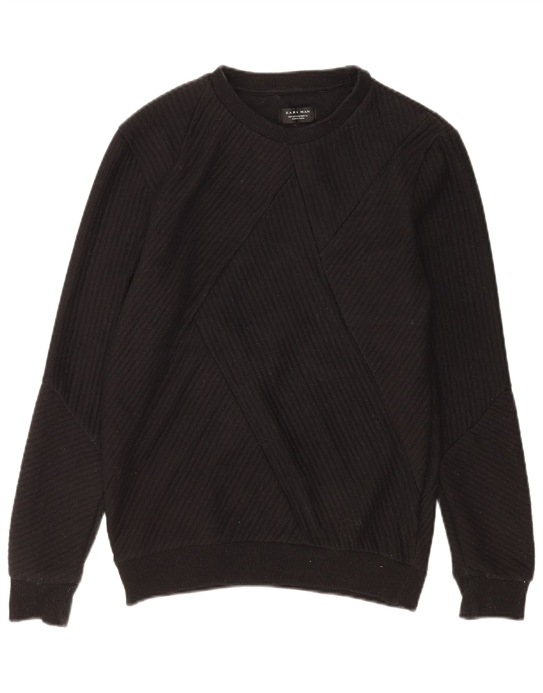 Zara Homme Sweatshirt Jumper Moyen Noir Coton