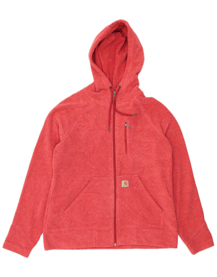 Carhartt Pull à capuche zippé pour femme US 8/10 Polyester moucheté rouge moyen
