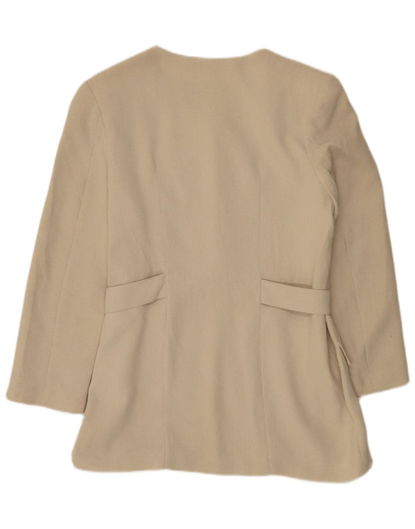 veste blazer graphique femme vintage IT 42 imprimé animal beige moyen