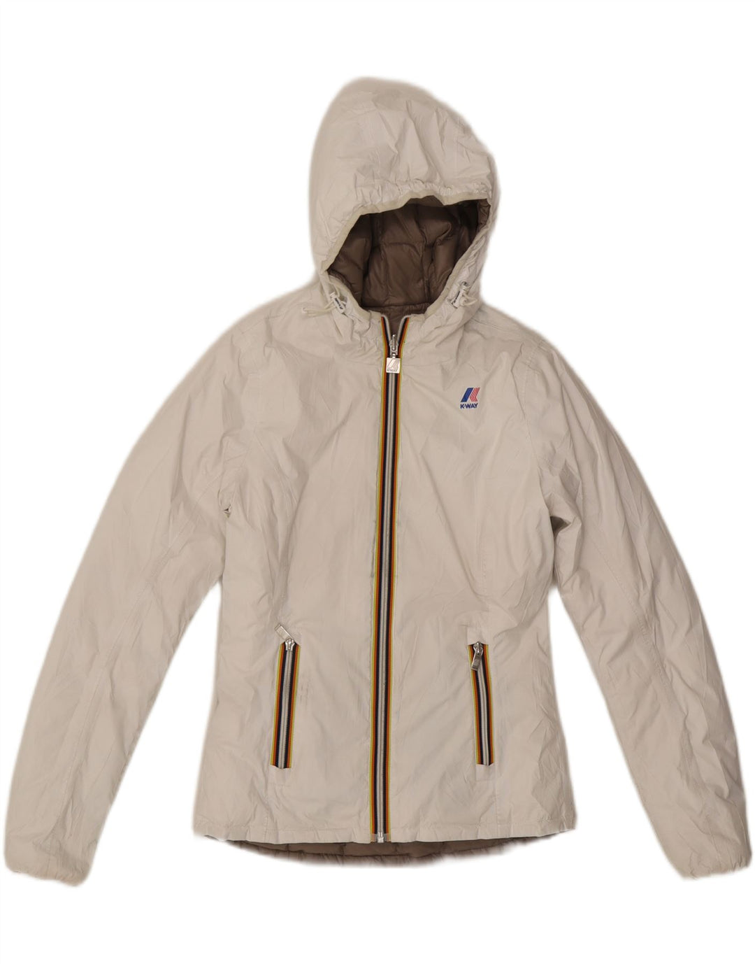 K-WAY Veste matelassée réversible à capuche fille 8-9 ans Blanc Polyamide