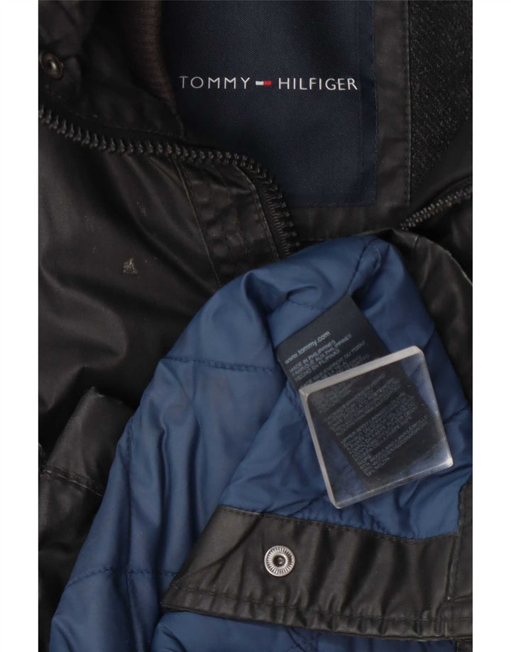 Tommy Hilfiger Veste utilitaire en simili cuir pour homme UK 38 Gris moyen