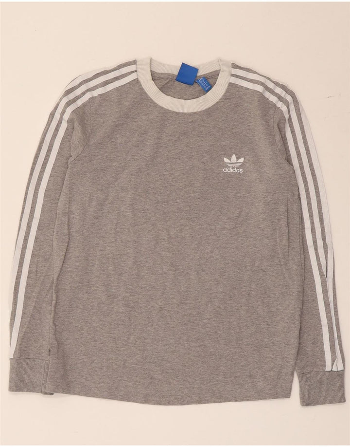 Adidas Sweat-shirt graphique pour femme UK 12 Gris moyen Colourblock