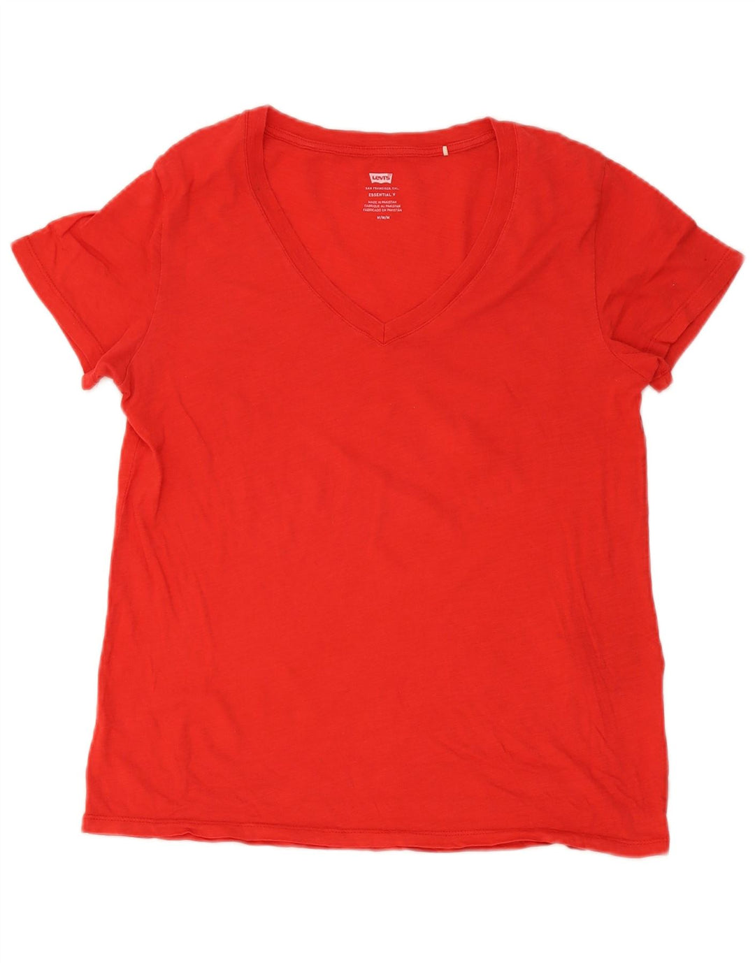 Levi's T-Shirt Femme UK 14 Rouge Moyen Coton