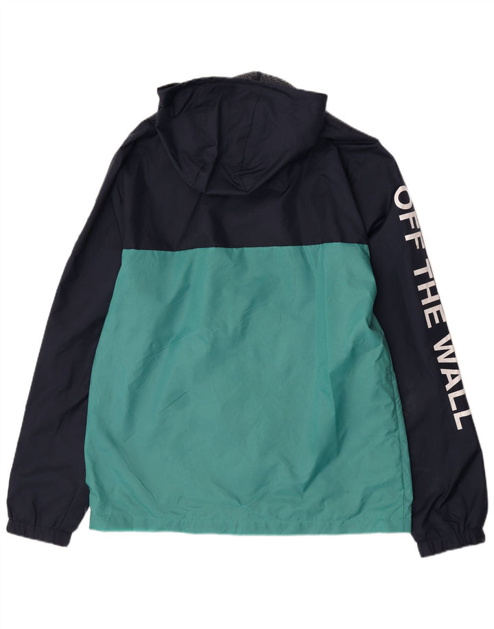 Vans Veste de pluie graphique pour homme UK 40 Large Bleu marine Colorblock Nylon