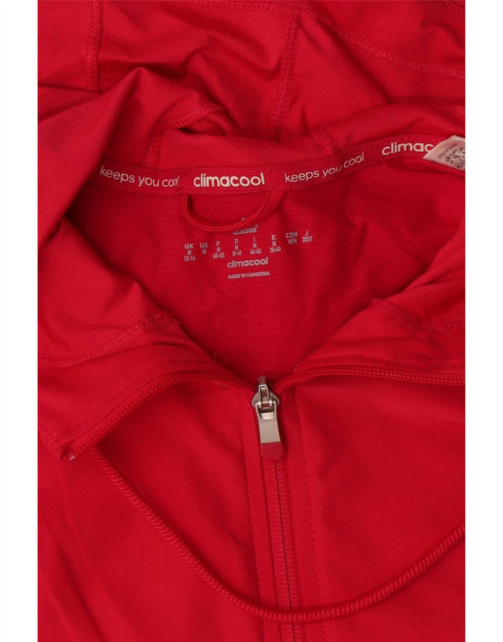 Adidas Climacool Zip Sweat à capuche pour femme UK 12/14 Rouge moyen Polyester