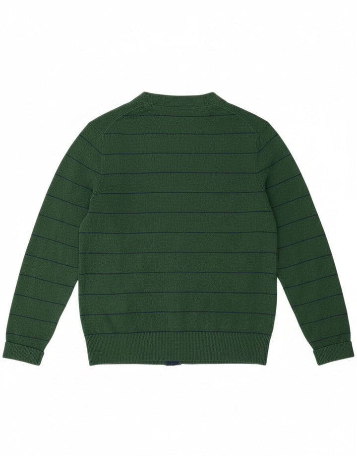 Tommy Hilfiger Cardigan Pull Homme Vert Moyen Rayé Coton