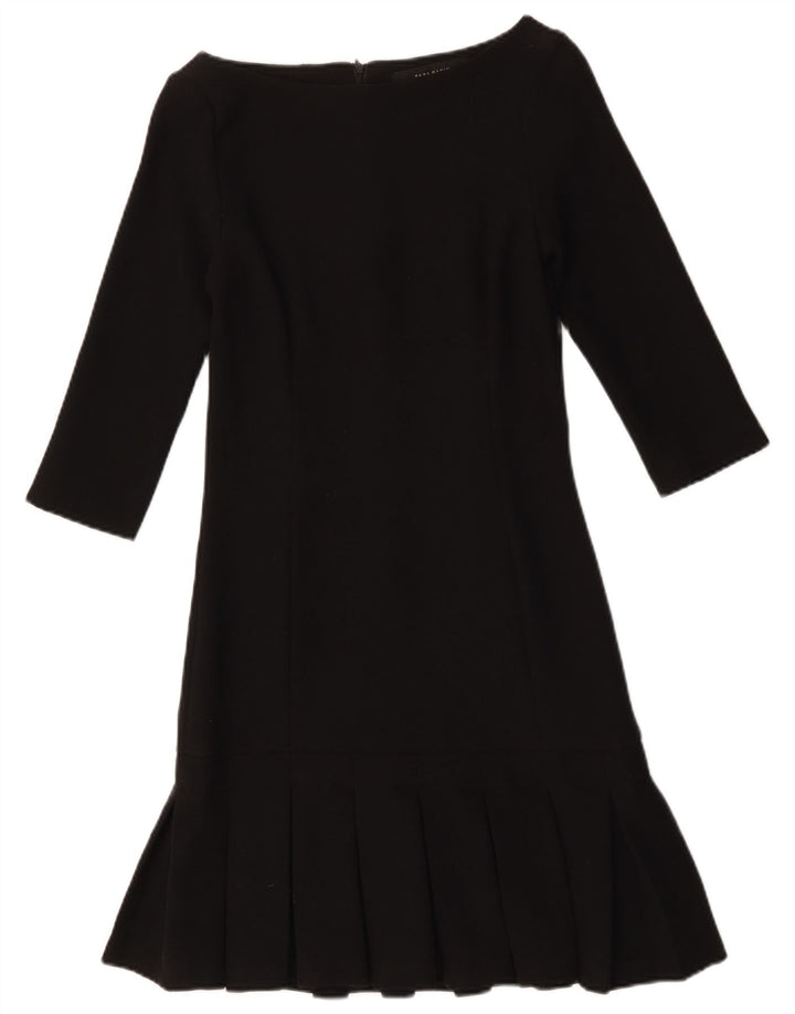 Zara Robe droite à manches 3/4 pour femme UK 12 Noir moyen