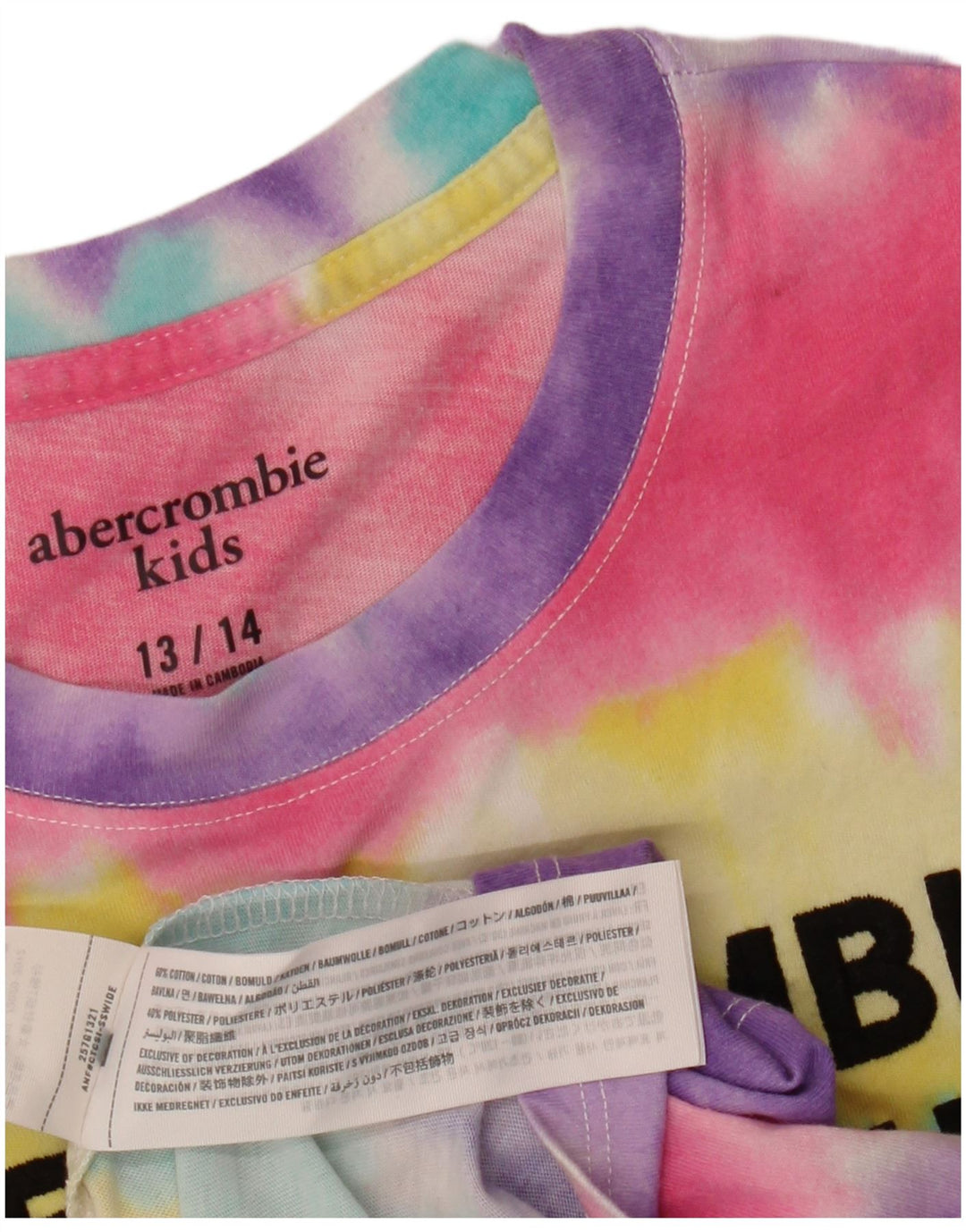 ABERCROMBIE & FITCH Haut T-Shirt Graphique Fille 13-14 ans Multicolore