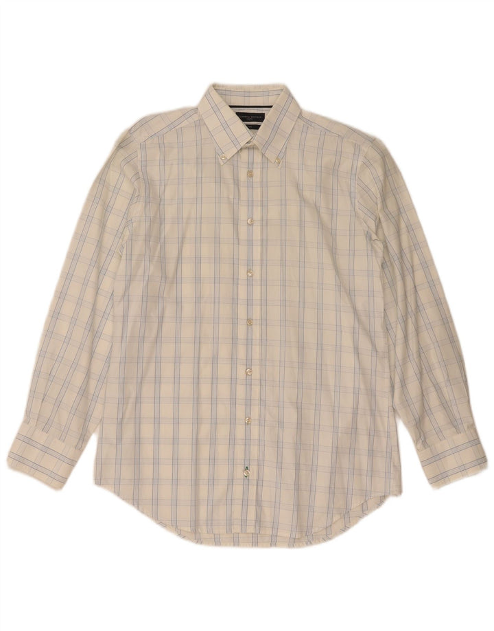 TOMMY HILFIGER Chemise ajustée pour homme Taille 38 15 Carreaux blancs moyens