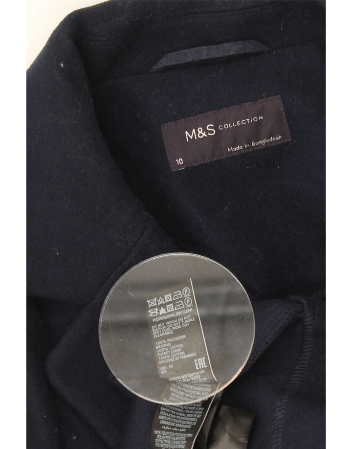 Marks & Spencer Manteau surdimensionné pour femme UK 10 Small Bleu marine Polyester