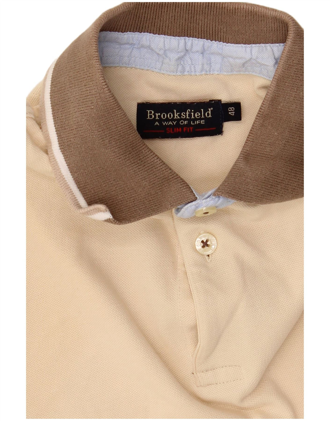 Brooksfield Polo Slim Fit IT 48 Beige Moyen Homme