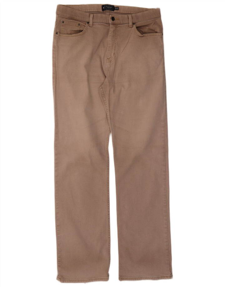 Marks & Spencer Jean droit bleu Harbor homme W36 L33 coton beige