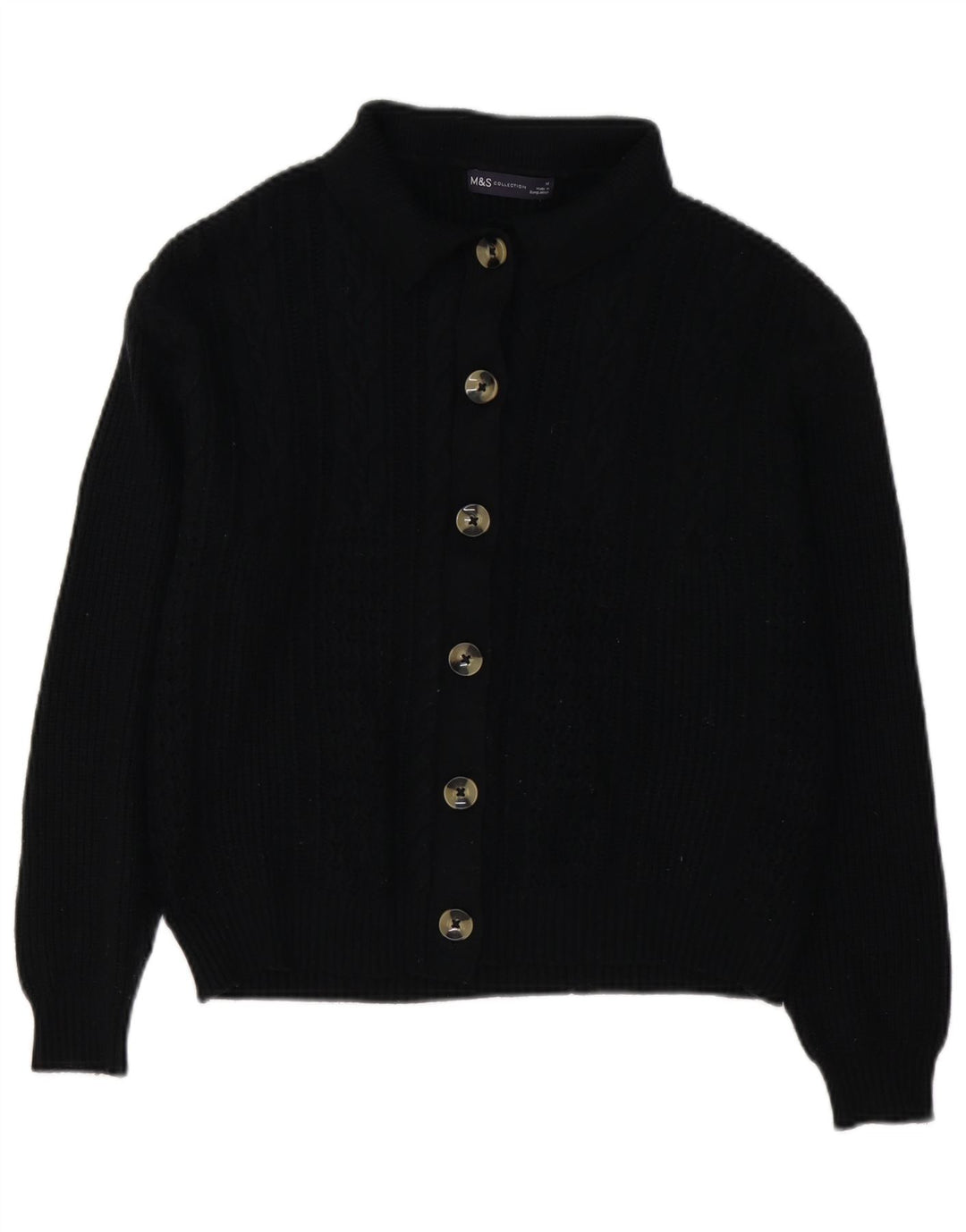 Marks & Spencer Pull Cardigan Femme UK 14 Medium Noir Viscose