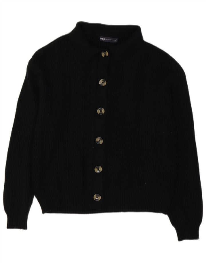 Marks & Spencer Pull Cardigan Femme UK 14 Medium Noir Viscose