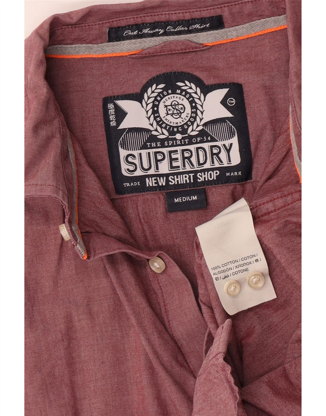 Superdry Chemise Homme Coton Bordeaux Moyen